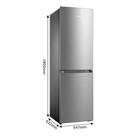 Midea MDRB379FGD02 60/40 Total No Frost Fridge Freezer - Silver