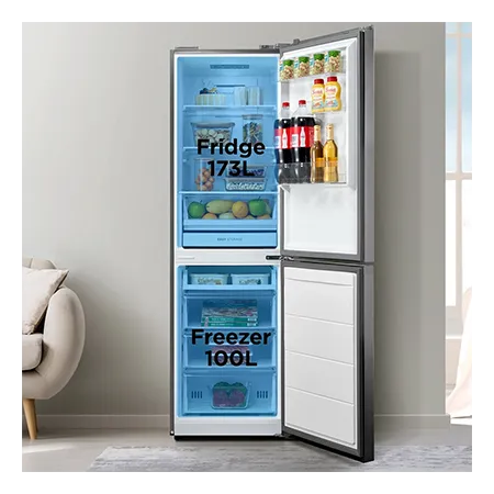 Midea MDRB379FGD02 60/40 Total No Frost Fridge Freezer - Silver