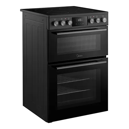 Midea MFO24EME4R118-B 60cm Double Oven Cooker with Ceramic Hob - Black