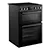 Midea MFO24EME4R118-B 60cm Double Oven Cooker with Ceramic Hob - Black