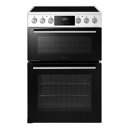 Midea MFO24EME4R118-W 60cm Double Oven Cooker with Ceramic Hob - White