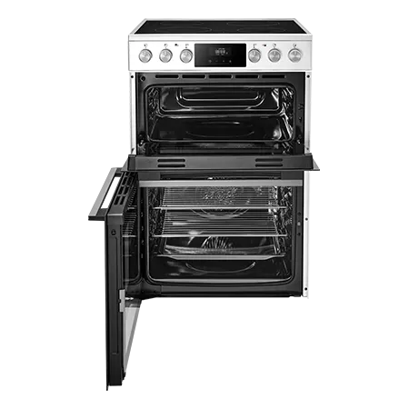 Midea MFO24EME4R118-W 60cm Double Oven Cooker with Ceramic Hob - White