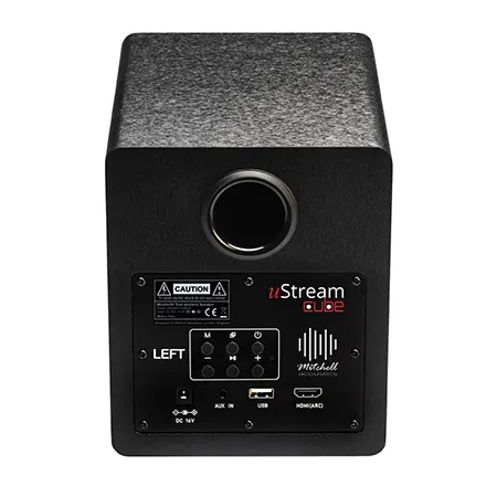 Mitchell Acoustics USTREAMCUBE Active Stereo Wireless Speakers - Black