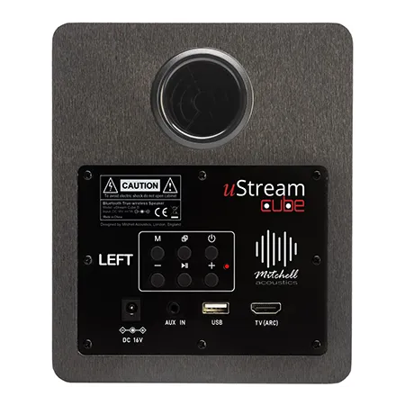 Mitchell Acoustics USTREAMCUBE Active Stereo Wireless Speakers - Black