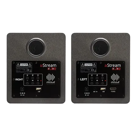 Mitchell Acoustics USTREAMCUBE Active Stereo Wireless Speakers - Black