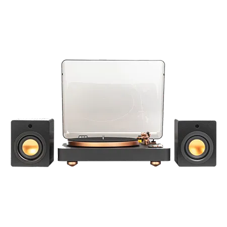 Mitchell Acoustics USTREAMGROOVE Turntable with Speakers - Black