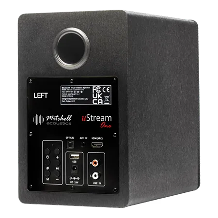 Mitchell Acoustics USTREAMONE Active Stereo Wireless Speakers - Black