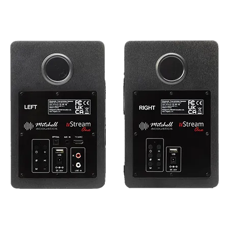 Mitchell Acoustics USTREAMONE Active Stereo Wireless Speakers - Black
