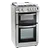 Montpellier MDOG50LS 50cm Gas Double Oven With Lid Silver - LPG Jets Included