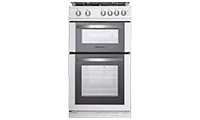Montpellier MDG500LW 50cm Gas Double Oven cooker in White