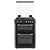 Montpellier MDOG60LK 60cm Gas Cooker with  Double Oven With Lid Black - LPG Jets Included