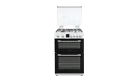 Montpellier MDOG60LW 60cm Gas Cooker  with   Double Oven With lid White - LPG Jets Included