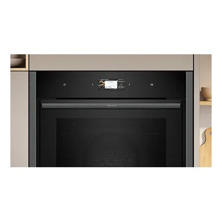 NEFF B64CS71G0B Slide and Hide Built-In/Under Electric Single Oven  Pyrolytic Self-Cleaning  Graphite Colou