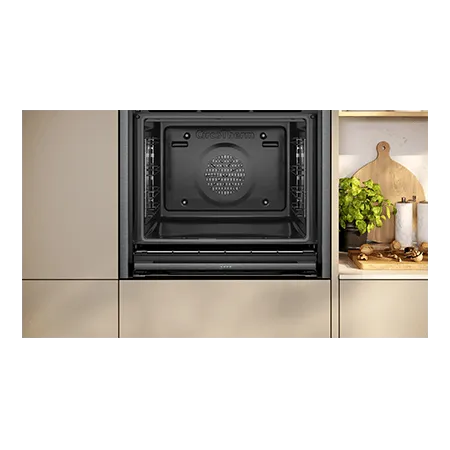 NEFF B64VT73G0B Slide and Hide Built-In Electric Single Oven  Pyrolytic Self-Cleaning  Graphite Colour.