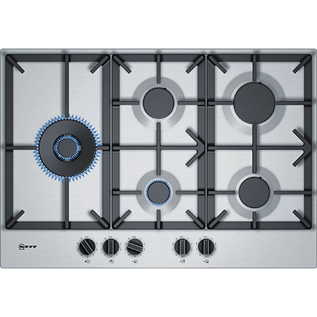NEFF T27DS79N0 75cm 5 BurnerWok Gas Hob with Cast Iron Pan Supports