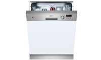 NEFF S41E50N1GB Semi Integrated Dishwasher in Stainless Steel with 12 place settings and A+ Energy Rating