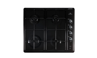 NewWorld NWGHU601BLK 4 Burner Gas Hob with Enamel pan supports & Control dial ignition