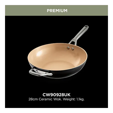 Ninja CW90928UK ExtendedLife Ceramic 28cm Wok - Apricot