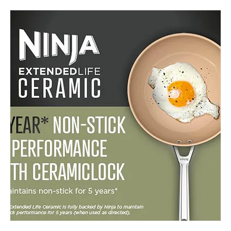 Ninja CW90928UK ExtendedLife Ceramic 28cm Wok - Apricot
