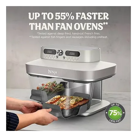 Ninja DD102UKIV2 8-in-1 Function Glass Air Fryer - Bone