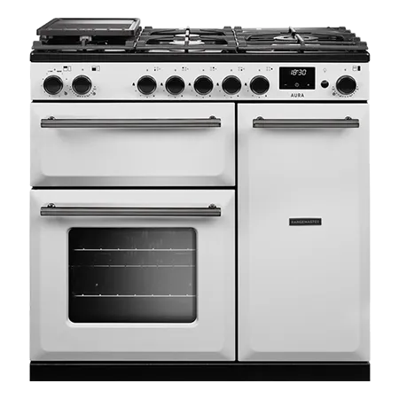 Rangemaster AURA90DFP19275 90cm Dual Fuel Range Cooker - White