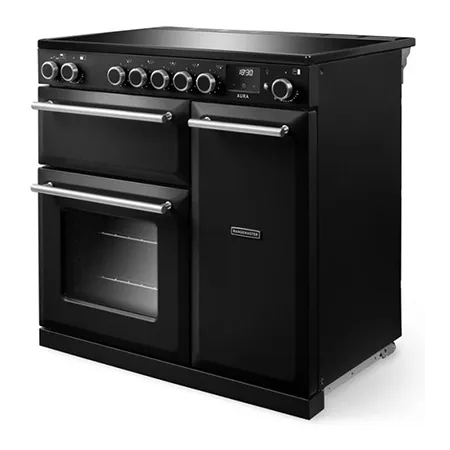 Rangemaster AURA90DFP19276 (90cm  Gas Dual Fuel Range Cooker - Charcoal Black
