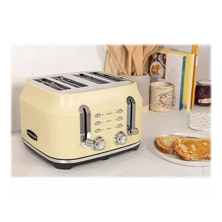 Rangemaster RMCL4S201CM 4 Slice Toaster in Matte Cream Colour