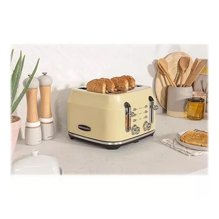 Rangemaster RMCL4S201CM 4 Slice Toaster in Matte Cream Colour