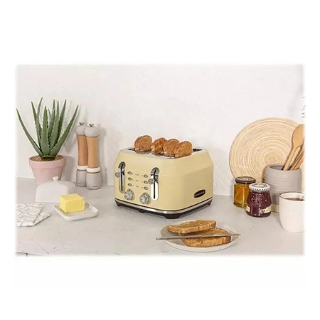 Rangemaster RMCL4S201CM 4 Slice Toaster in Matte Cream Colour