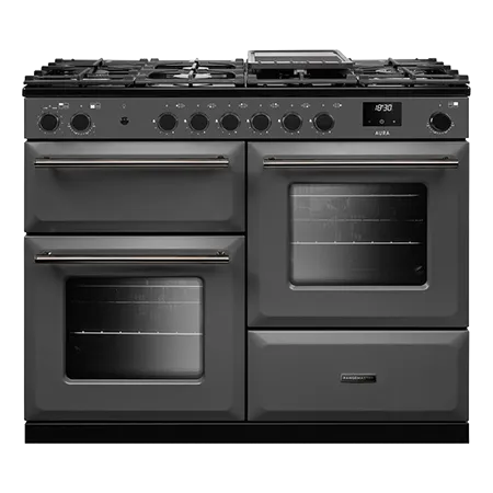 Rangemaster AURO110DF19309 110cm Gas Dual Fuel Range Cooker - Slate