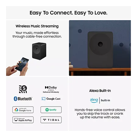 SAMSUNG HWLS70H Multi-Directional Music Studio 7 WiFi-Bluetooth Wireless Speaker - Black