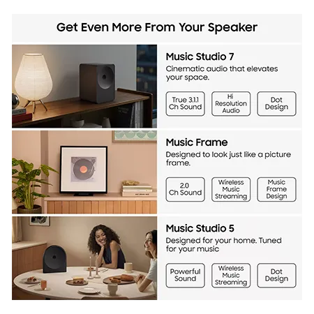 SAMSUNG HWLS70H Multi-Directional Music Studio 7 WiFi-Bluetooth Wireless Speaker - Black
