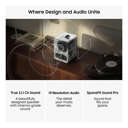 SAMSUNG HWLS71H Multi-Directional Music Studio 7 WiFi-Bluetooth Wireless Speaker - White