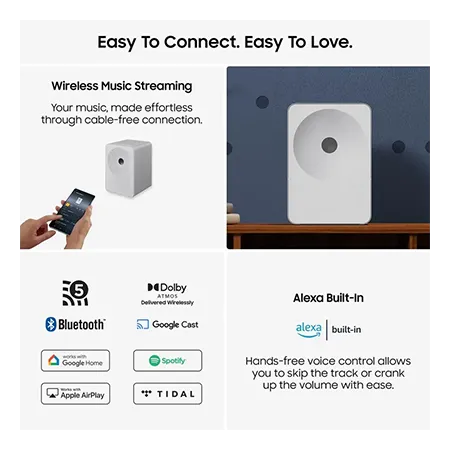 SAMSUNG HWLS71H Multi-Directional Music Studio 7 WiFi-Bluetooth Wireless Speaker - White