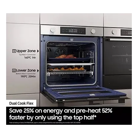 SAMSUNG NV7B45305AKU4 59.5cm Built In Electric Single Oven - Black Glass