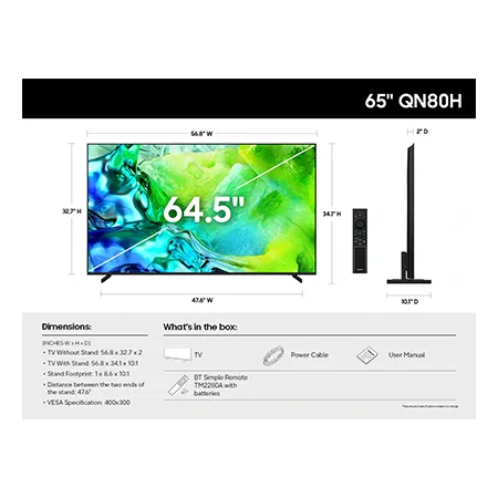 SAMSUNG QE65QN80H 65" 4K Neo QLED Vision AI Smart TV