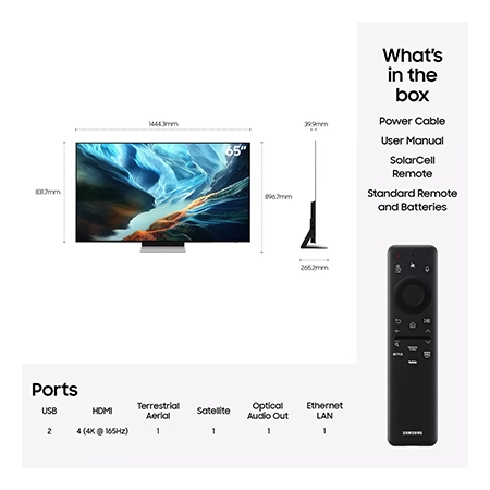 SAMSUNG QE65S90H 65" OLED Glare Free Vision AI Smart TV