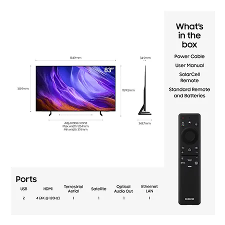 SAMSUNG QE83S85H 83" OLED Vision AI Smart TV