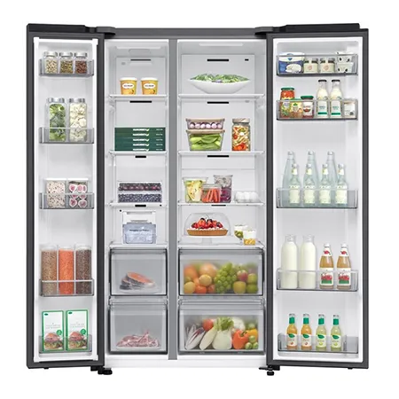 SAMSUNG RS70F67QCTEU 91.2cm 60/40 American Fridge Freezer - Silver