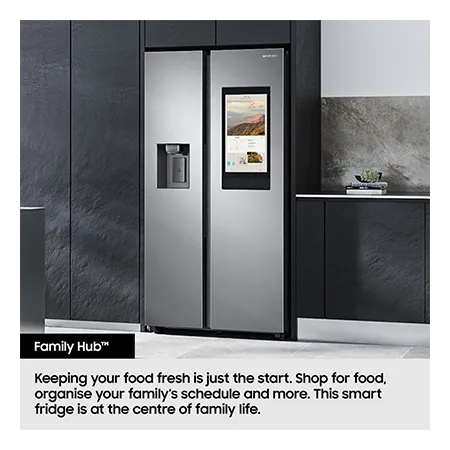 SAMSUNG RS90F66BETEU 91.2cm 60/40 American Fridge Freezer - Silver