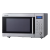SHARP R222STM Freestanding 800W Microwave Oven Stainless SteelBlue with ButtonDial Controls