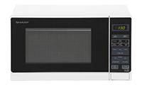 SHARP R272WM Freestanding 800W Microwave Oven in White with Touch Controls