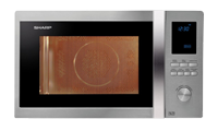 SHARP R922STM Freestanding 1000W Microwave Combi Stainless SteelBlue with Dial Controls