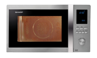 SHARP R922STM Freestanding 1000W Microwave Combi Stainless SteelBlue with Dial Controls