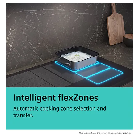 SIEMENS EX81AHL26E 80cm Induction Hob with Integrated Ventilation System - Black