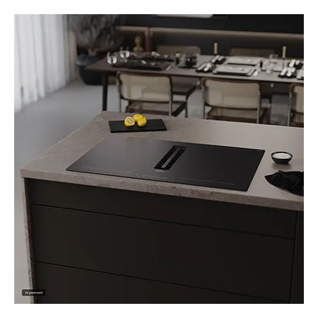 SIEMENS EX81AHL26E 80cm Induction Hob with Integrated Ventilation System - Black