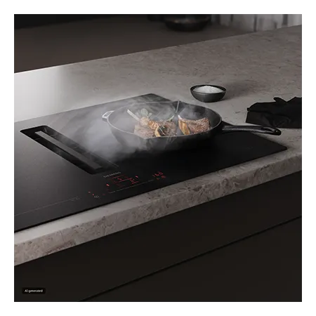 SIEMENS EX81AHL26E 80cm Induction Hob with Integrated Ventilation System - Black