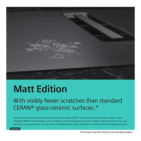 SIEMENS EX81AHL26E 80cm Induction Hob with Integrated Ventilation System - Black