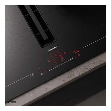 SIEMENS EX81AHL26E 80cm Induction Hob with Integrated Ventilation System - Black