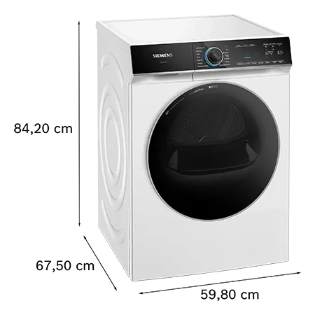 SIEMENS WR47B2C9GB Freestanding iQ700  9Kg Heat Pump Tumble Dryer, White